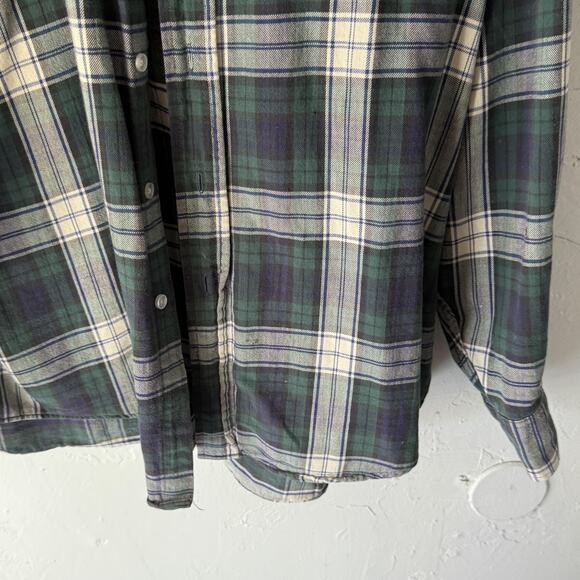 Vintage LL Bean Shirt Mens Large Plaid Button Down Made USA 90s - Picture 3 of 8